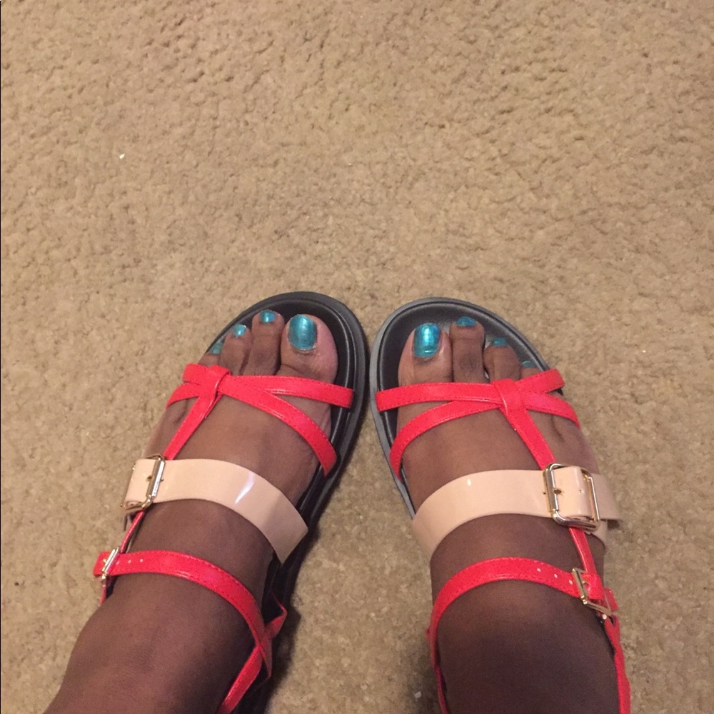 Red & Tan Sandals - Picture 2 of 2